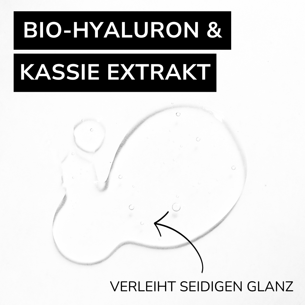 Shampoo with organic hyaluronic acid and cassia extract