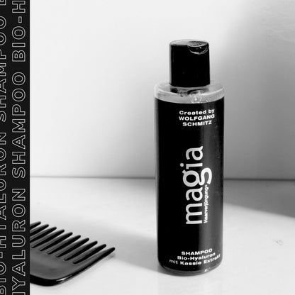 Shampoo with organic hyaluronic acid and cassia extract